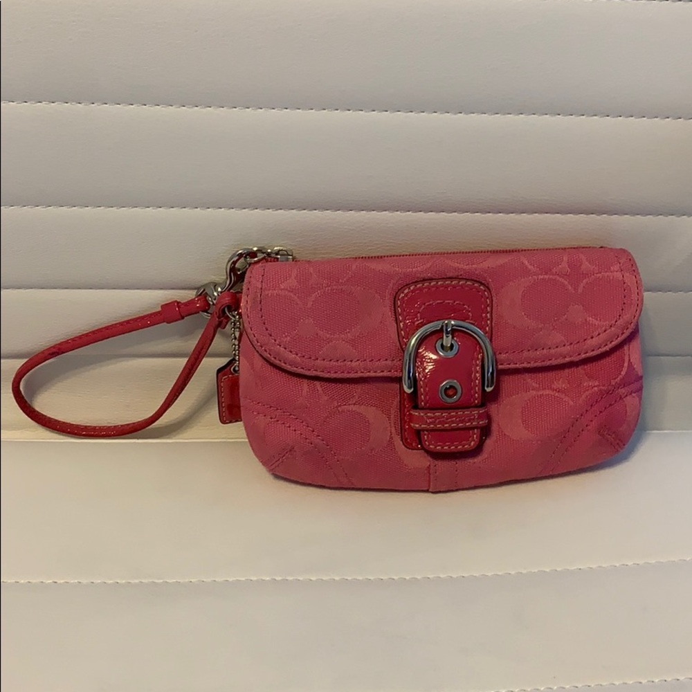 Pink Coach wristlet
